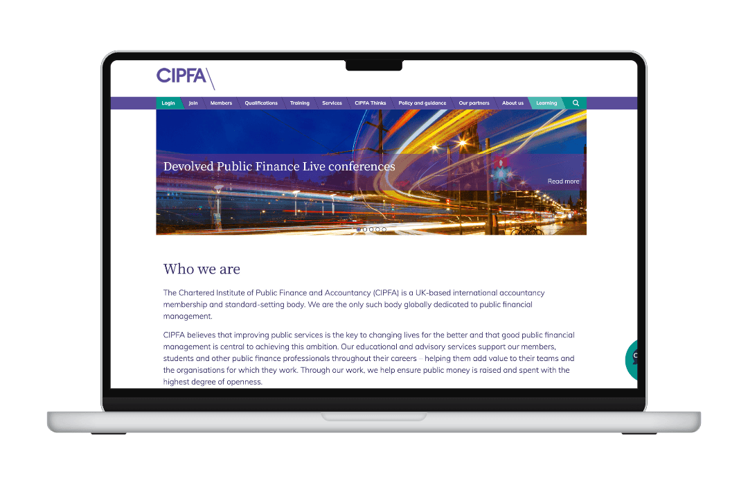 CIPFA website page