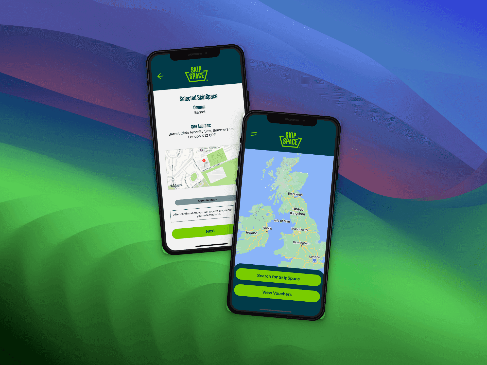 SkipSpace app screen