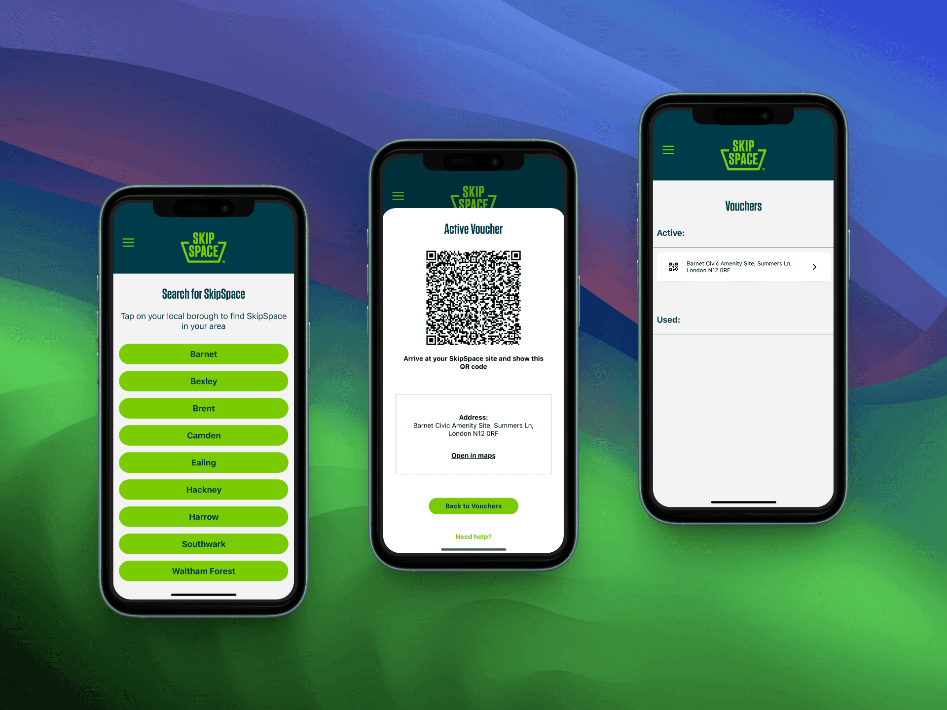 SkipSpace app screen