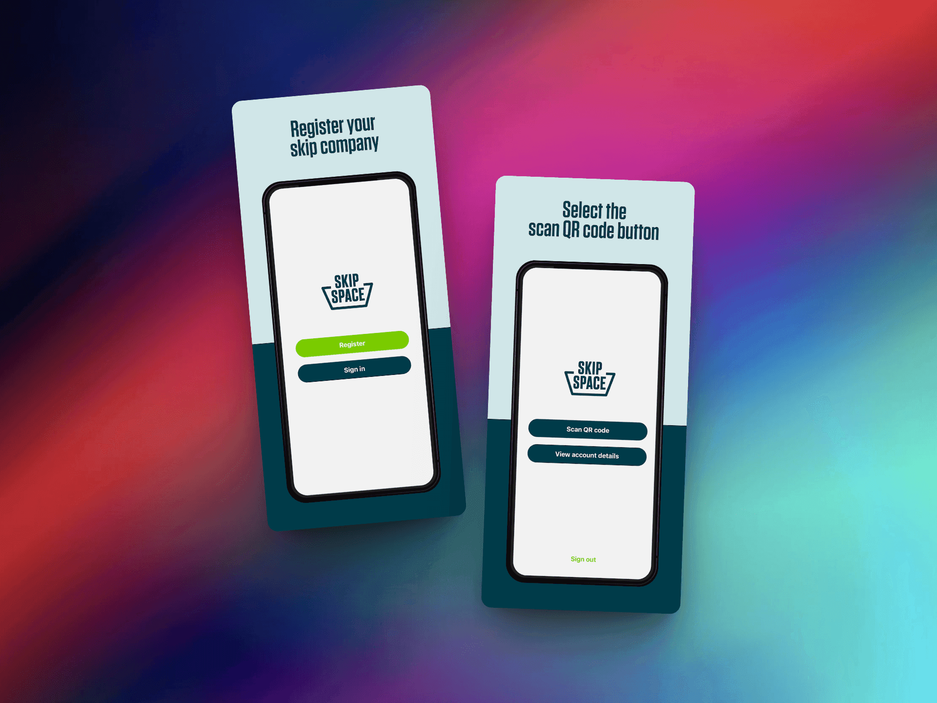 SkipSpace Security app screen
