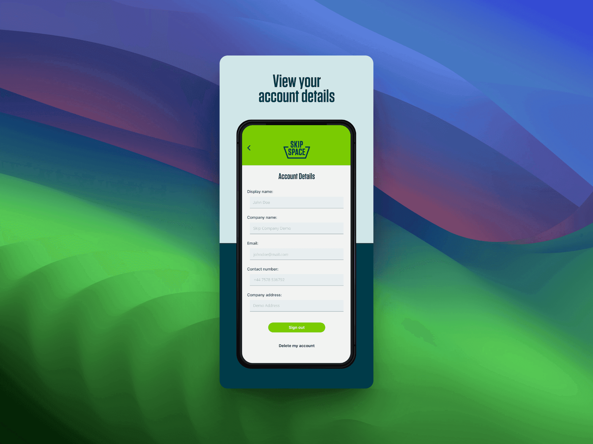SkipSpace Security platform screen