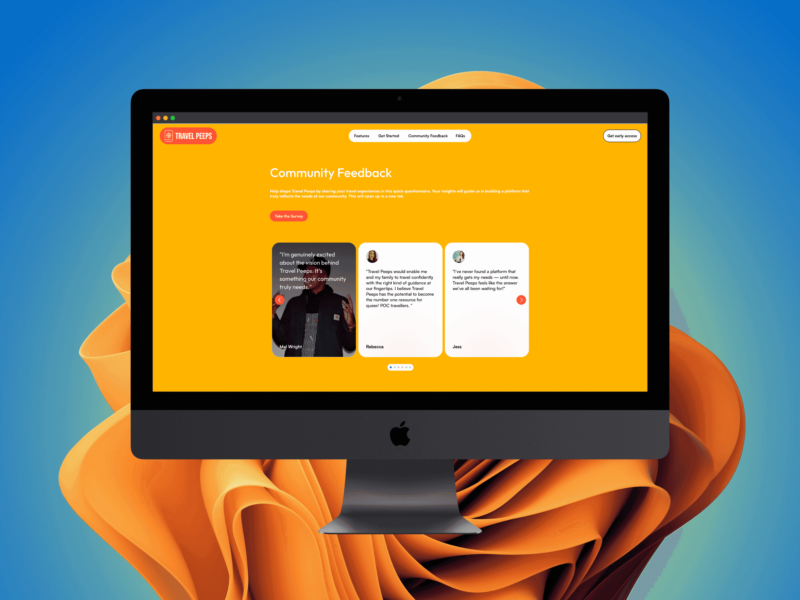 Travel Peeps website screen