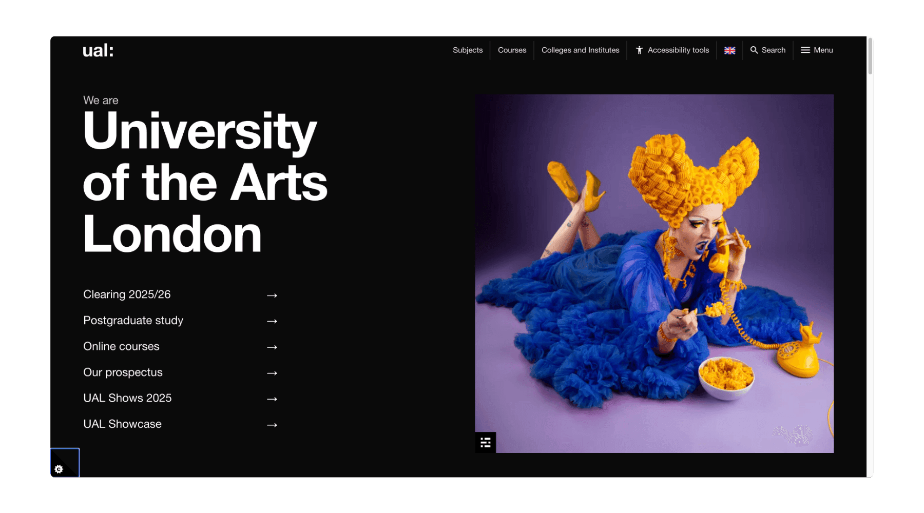 UAL digital platform screen